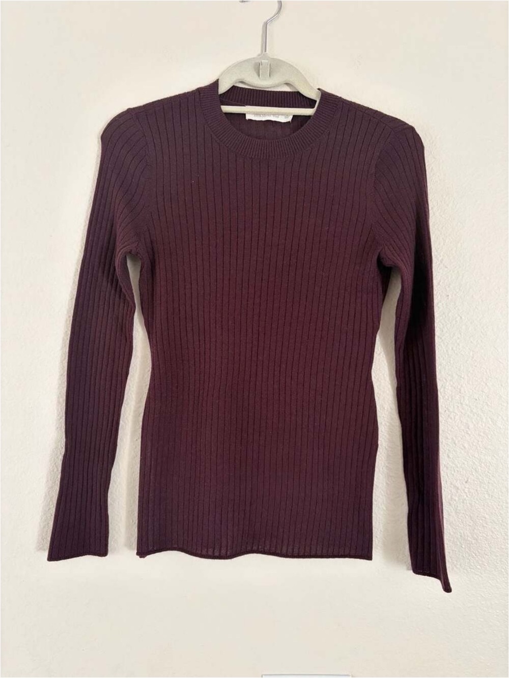 Abercrombie & Fitch Ribbed Long Sleeve Sweater - Burgundy